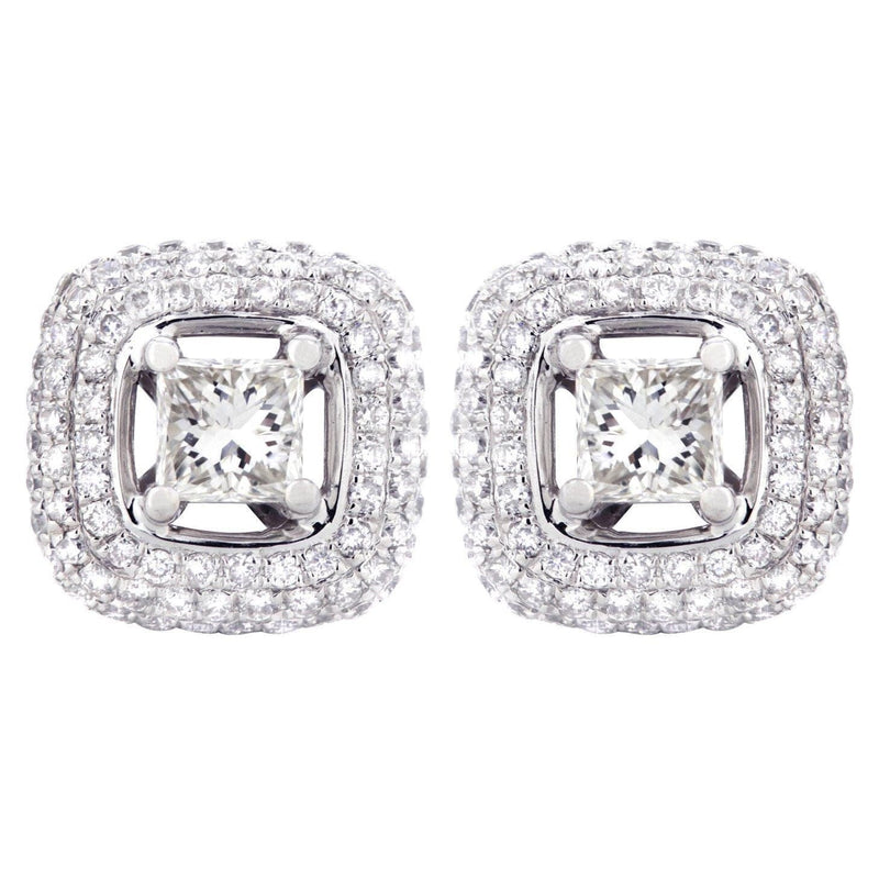 Princess Diamond Stud Earrings | 1.61 Carats