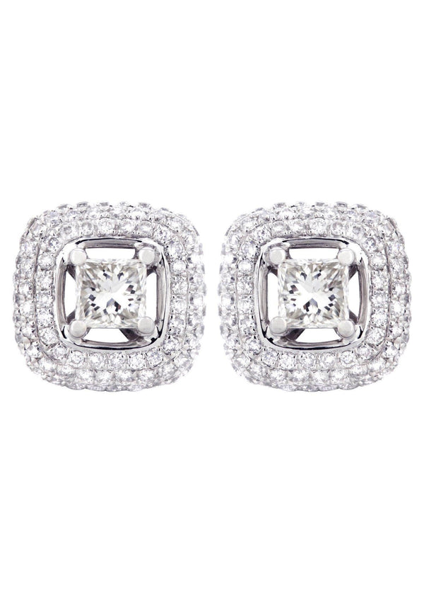 Princess Diamond Stud Earrings | 1.61 Carats