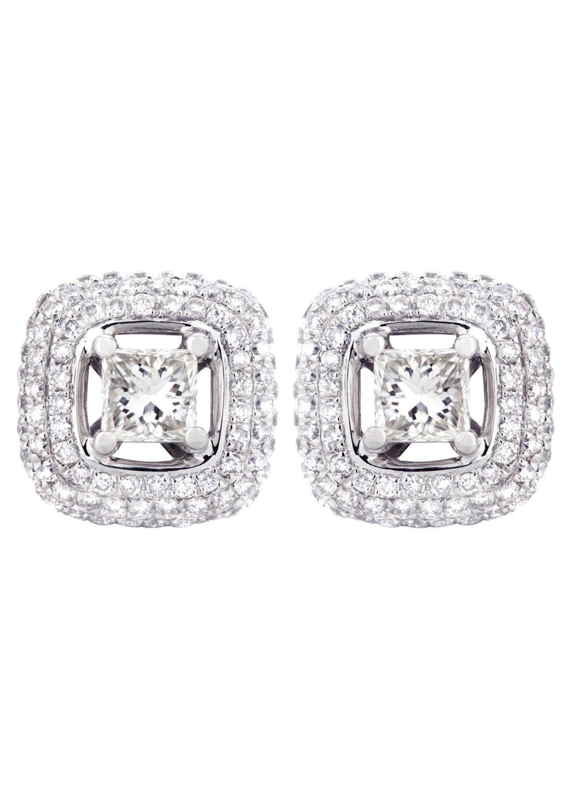 Princess Diamond Stud Earrings | 1.61 Carats