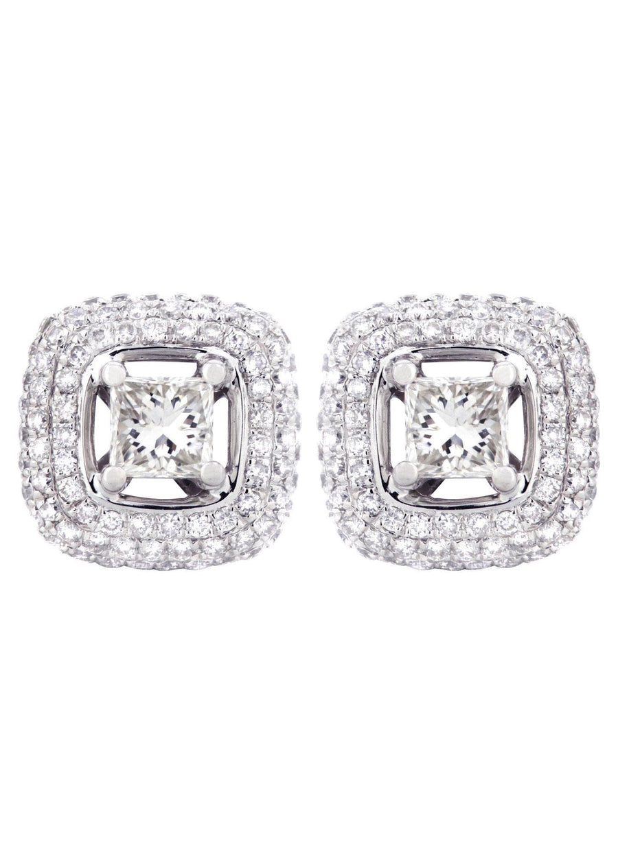 Princess Diamond Stud Earrings | 1.61 Carats