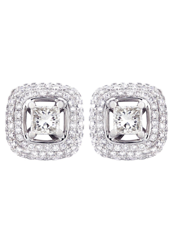 Princess Diamond Stud Earrings | 1.61 Carats