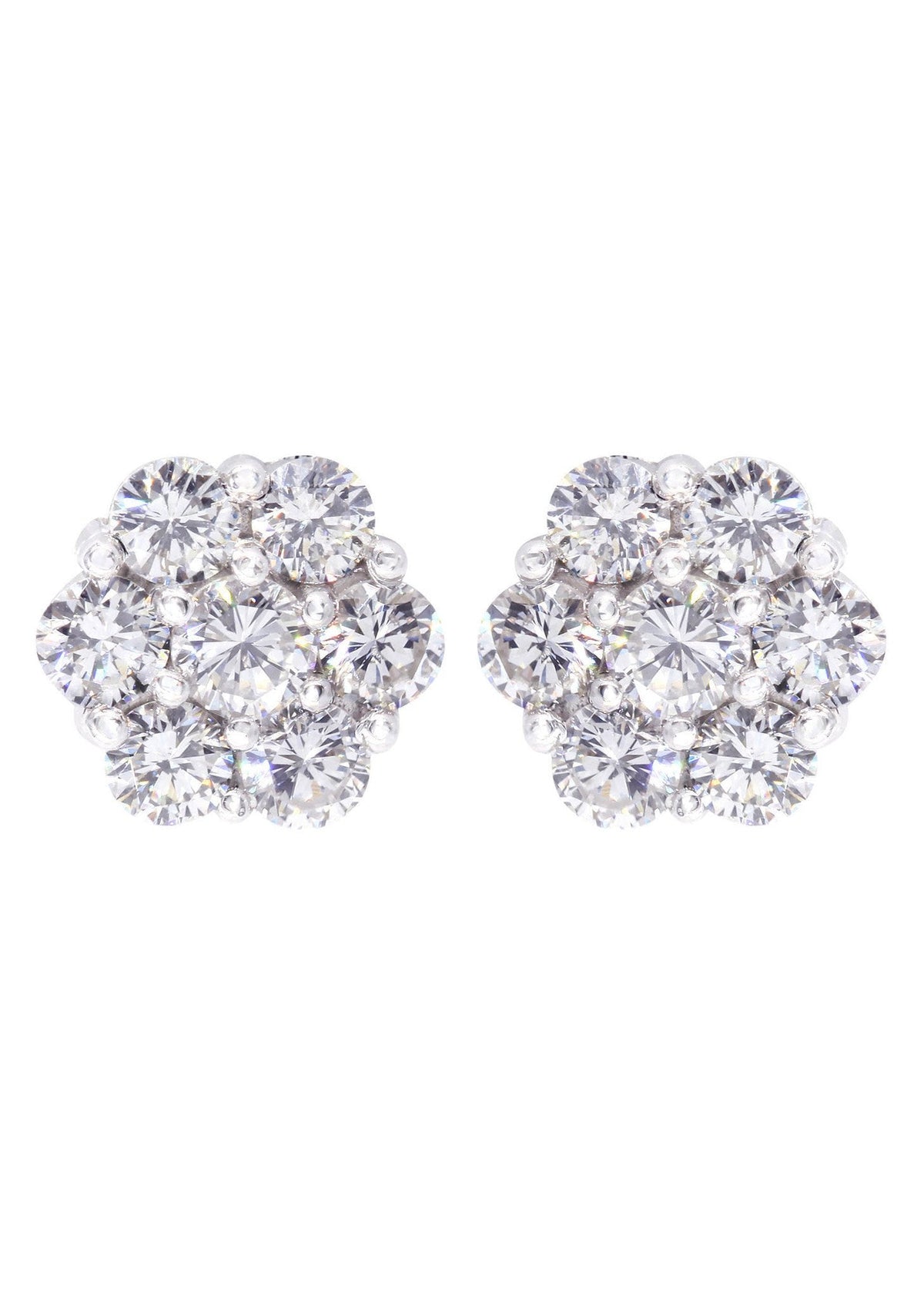 Stud Diamond Earrings For Men Illusion Set | 14K White Gold | 0.66 Carats