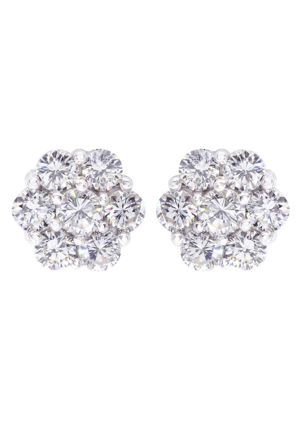 Stud Diamond Earrings For Men Illusion Set | 14K White Gold | 0.66 Carats