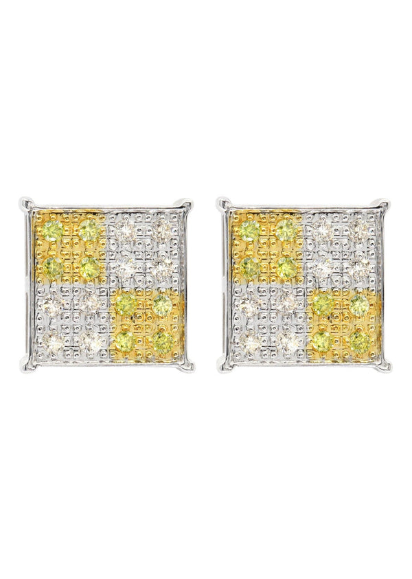 Diamond Earrings For Men | 0.62 Carats 14K White Gold