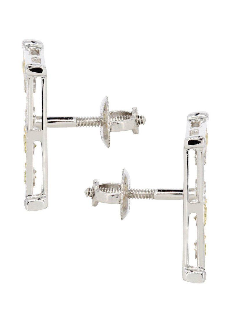 Diamond Earrings For Men | 0.62 Carats 14K White Gold