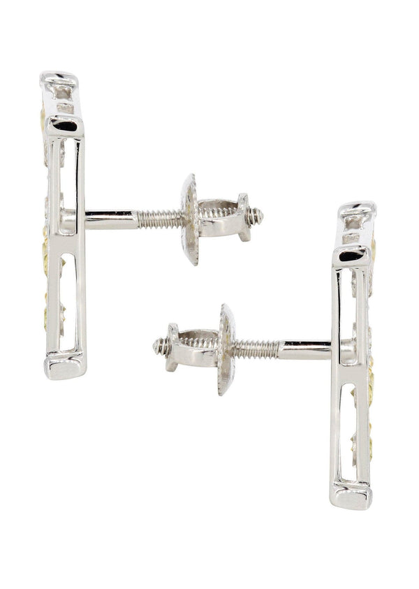 Diamond Earrings For Men | 0.62 Carats 14K White Gold