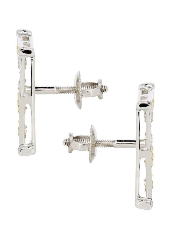 Diamond Earrings For Men | 0.62 Carats 14K White Gold