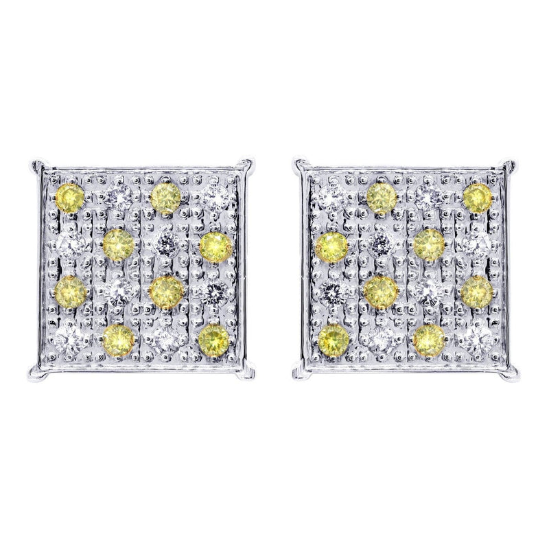 Diamond Earrings For Men | 0.61 Carats 14K White Gold