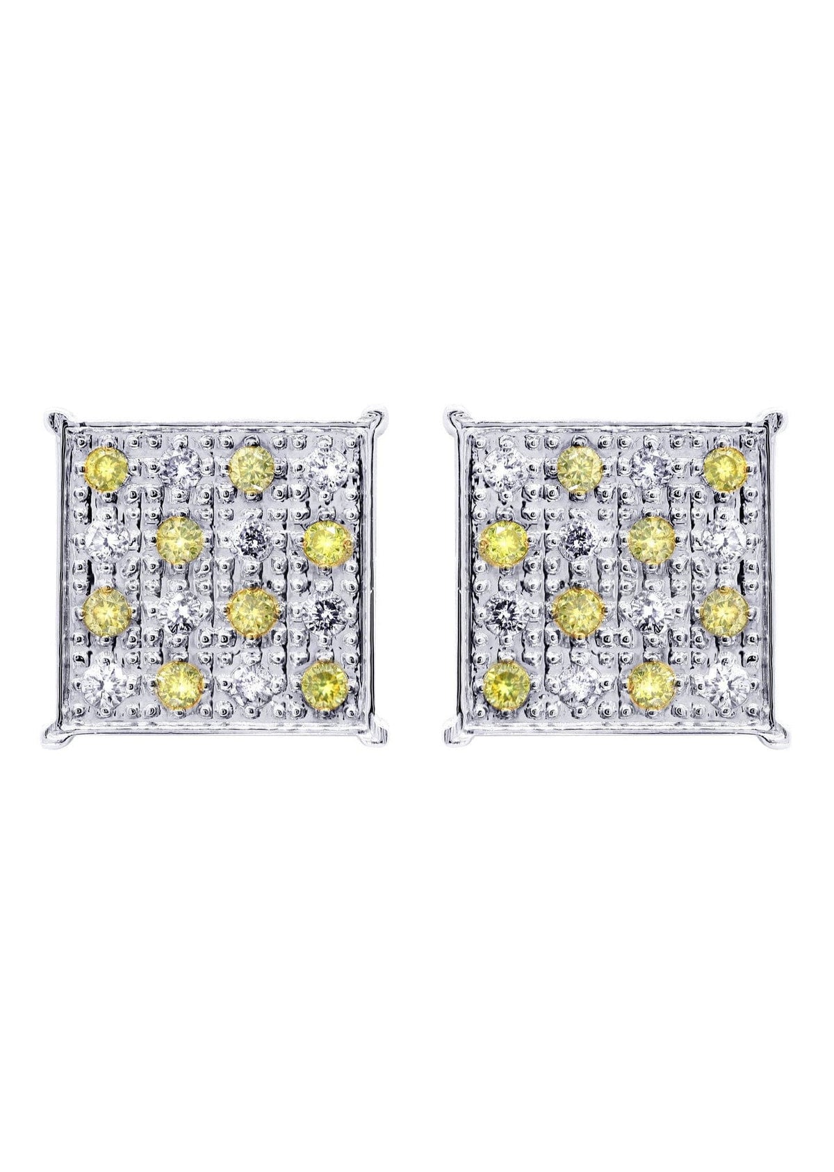 Diamond Earrings For Men | 0.61 Carats 14K White Gold