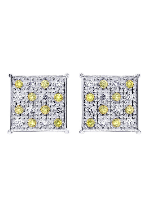 Diamond Earrings For Men | 0.61 Carats 14K White Gold