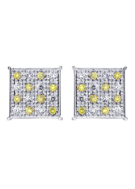 Diamond Earrings For Men | 0.61 Carats 14K White Gold