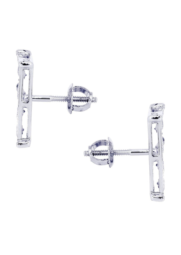 Diamond Earrings For Men | 0.61 Carats 14K White Gold