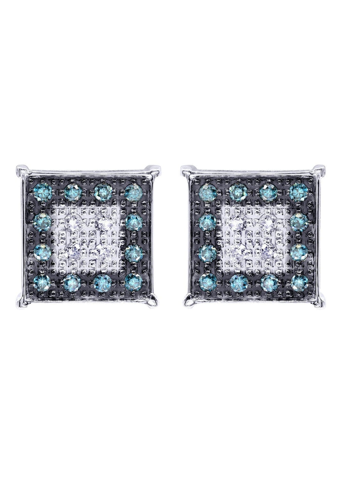 Diamond Earrings For Men | 0.61 Carats 14K White Gold