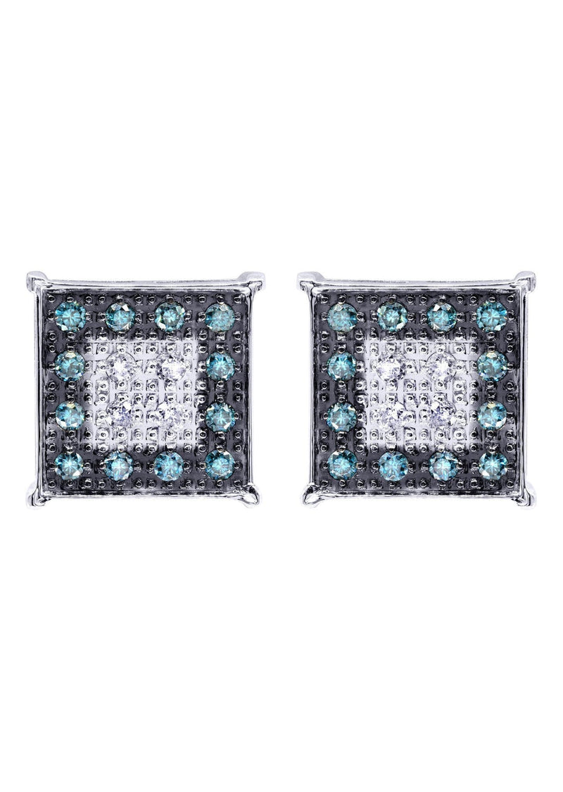 Diamond Earrings For Men | 0.61 Carats 14K White Gold