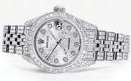 Womens Diamond Stainless Steel Rolex Watch | 26Mm | Texture Dial | Jubilee Band