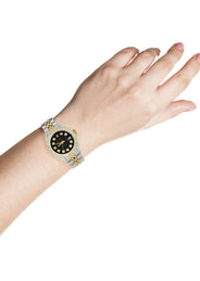 Womens Diamond Gold Rolex Watch | 26Mm | Black Dial | Jubilee Band