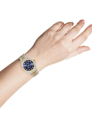 Womens Diamond Gold Rolex Watch | 26Mm | Blue Dial | Jubilee Band