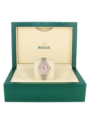 Womens Diamond Gold Rolex Watch | 26Mm | Pink Mother Of Pearl Dial | Jubilee Band