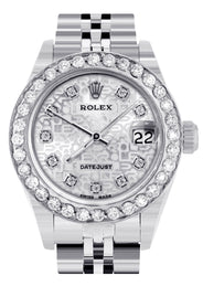 Womens Diamond Rolex Watch | 1 Carat Bezel | 26Mm | Texture Diamond Dial | Jubilee Band