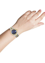 Womens Diamond Gold Rolex Watch | 1 Carat Bezel | 26Mm | Blue Diamond Dial | Jubilee Band