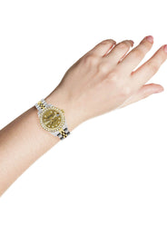 Womens Diamond Gold Rolex Watch | 1 Carat Bezel | 26Mm | Gold Diamond Dial | Jubilee Band