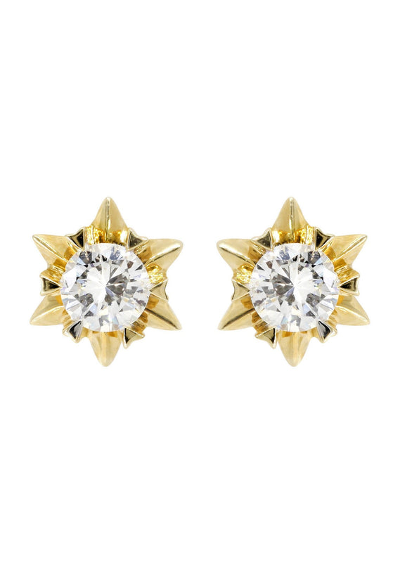 Stud Diamond Earrings For Men | 14K Yellow Gold | 0.59 Carats