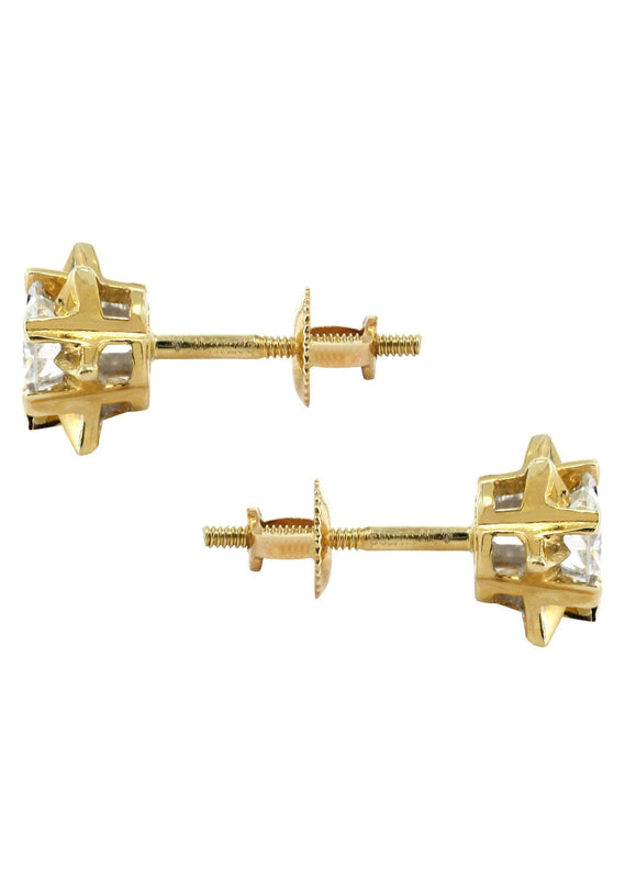 Stud Diamond Earrings For Men | 14K Yellow Gold | 0.59 Carats