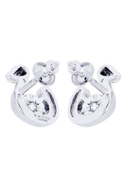 Swan Diamond Stud Earrings For Men | 14K White Gold | 0.28 Carats