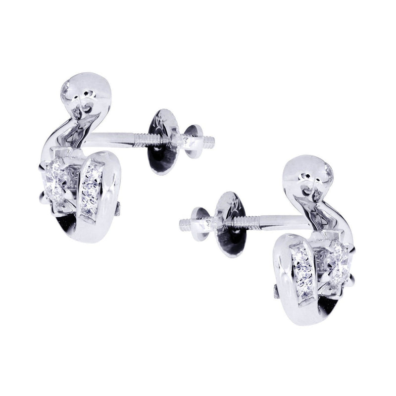 Swan Diamond Stud Earrings For Men | 14K White Gold | 0.28 Carats