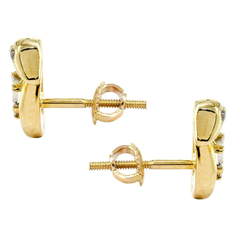 Swan Diamond Stud Earrings For Men | 14K Yellow Gold | 0.3 Carats