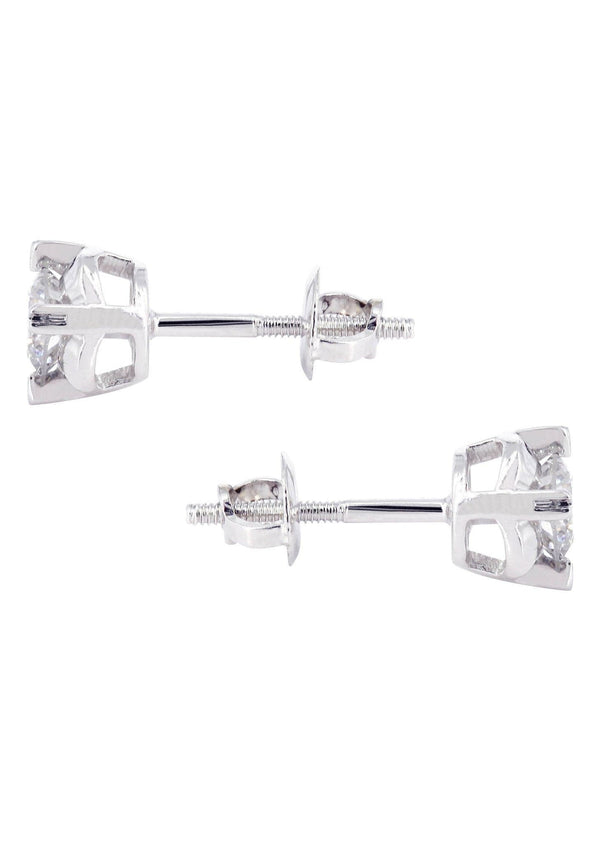 Diamond Stud Earrings For Men | 14K White Gold | 0.56 Carats