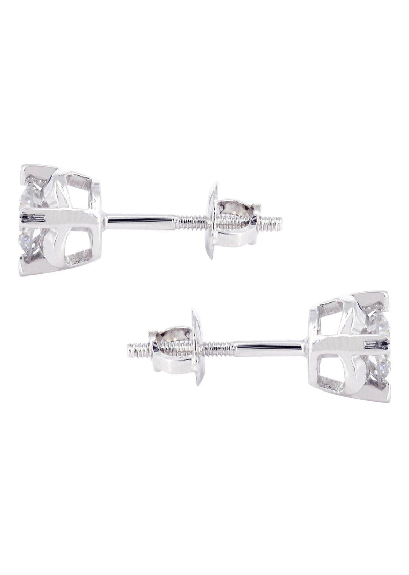 Diamond Stud Earrings For Men | 14K White Gold | 0.56 Carats