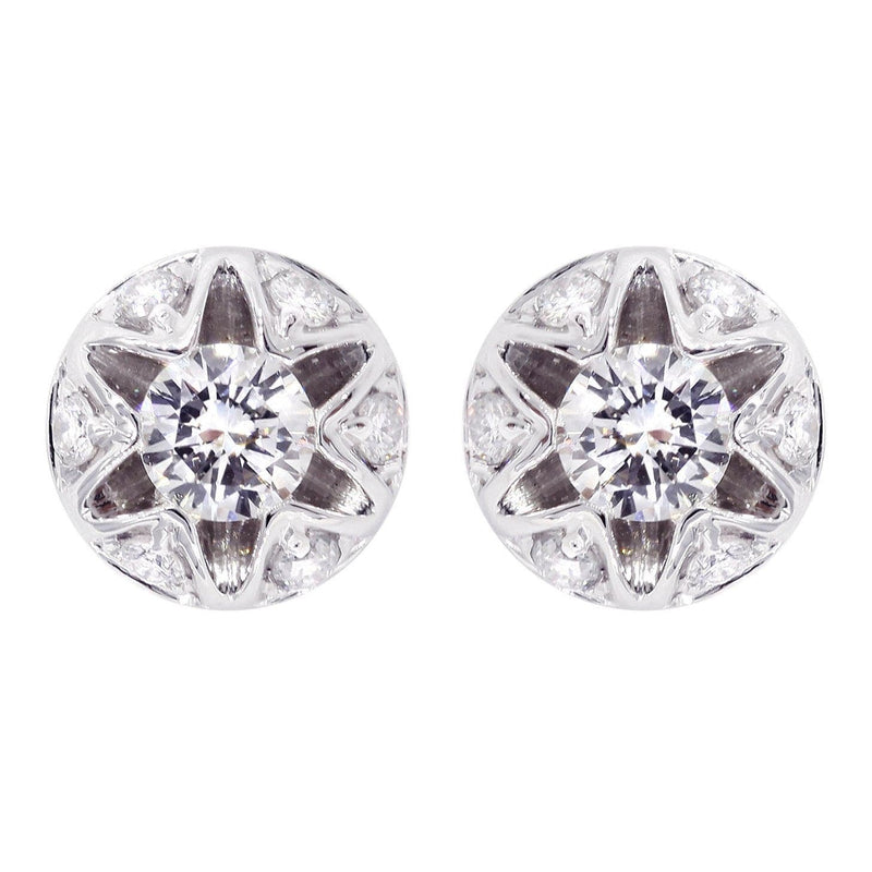 Diamond Stud Earrings For Men | 14K White Gold | 0.61 Carats