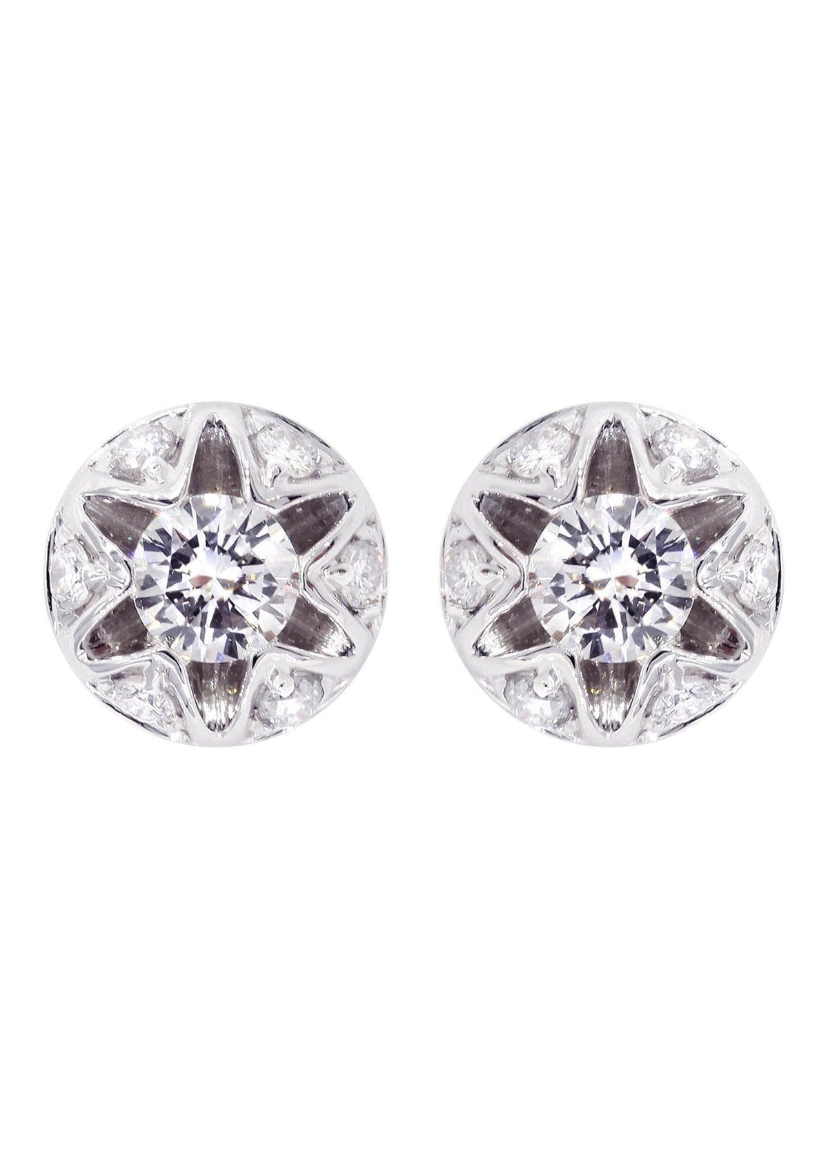 Diamond Stud Earrings For Men | 14K White Gold | 0.61 Carats