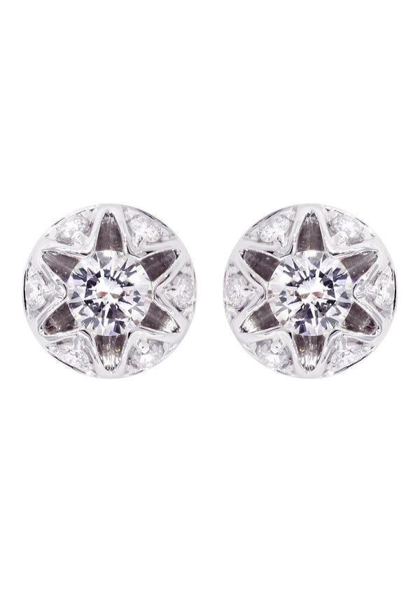 Diamond Stud Earrings For Men | 14K White Gold | 0.61 Carats
