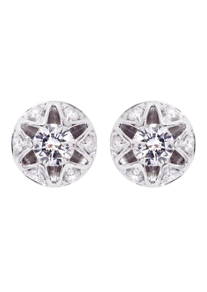 Diamond Stud Earrings For Men | 14K White Gold | 0.61 Carats