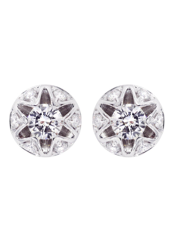 Diamond Stud Earrings For Men | 14K White Gold | 0.61 Carats