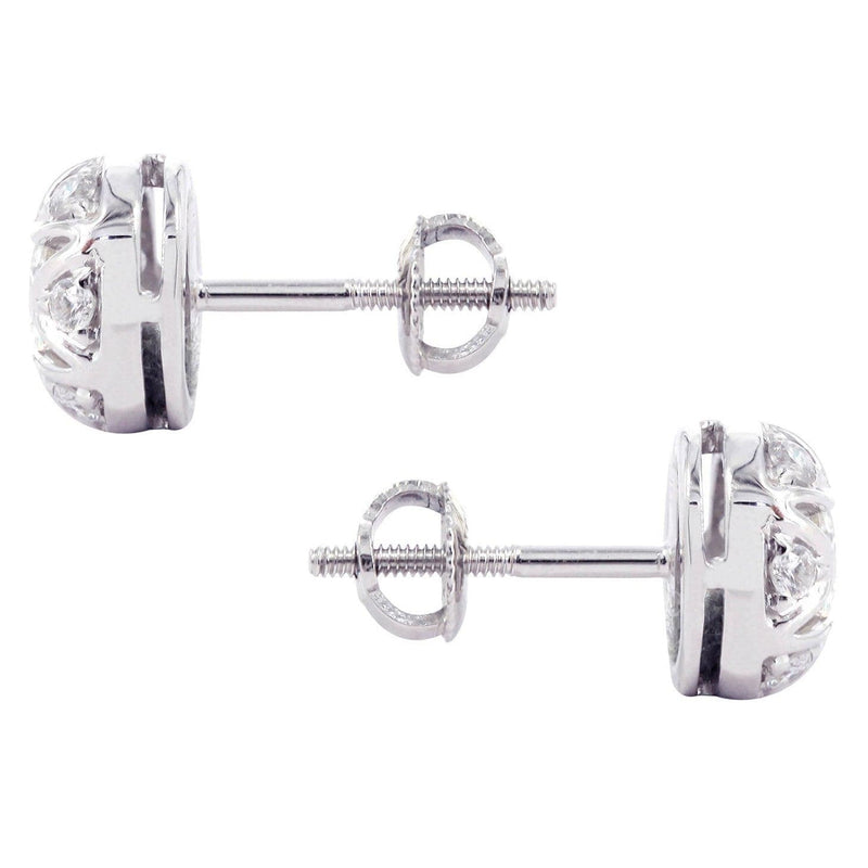 Diamond Stud Earrings For Men | 14K White Gold | 0.61 Carats