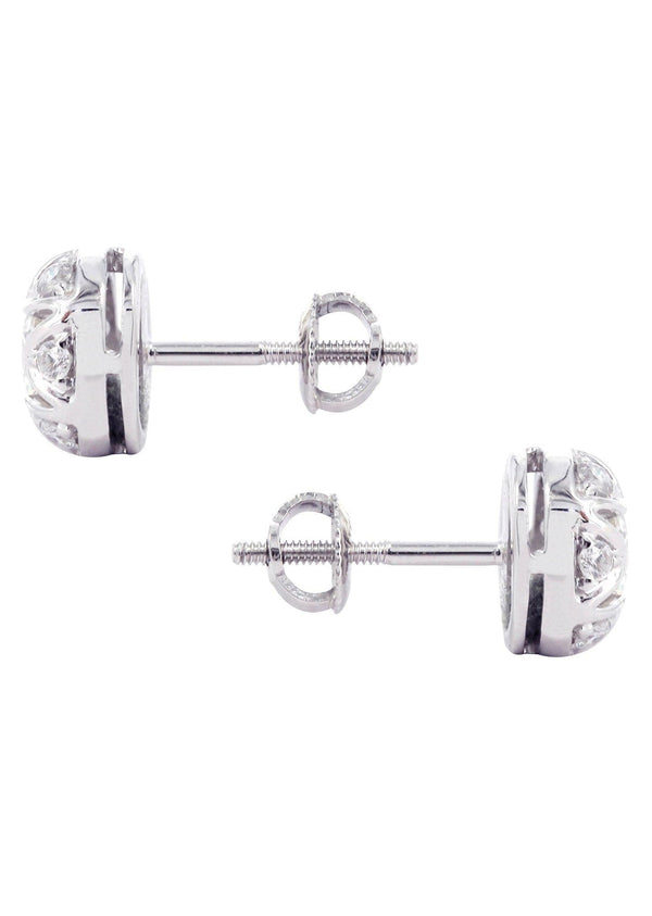 Diamond Stud Earrings For Men | 14K White Gold | 0.61 Carats
