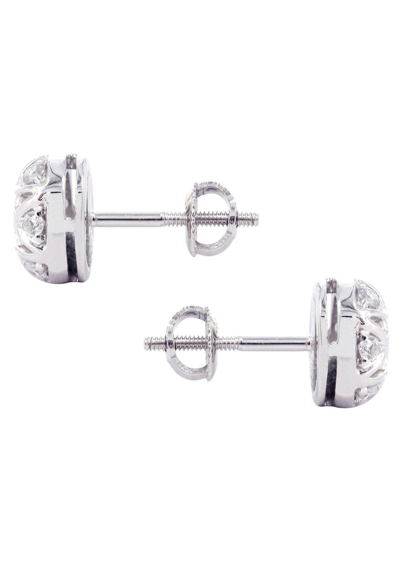 Diamond Stud Earrings For Men | 14K White Gold | 0.61 Carats
