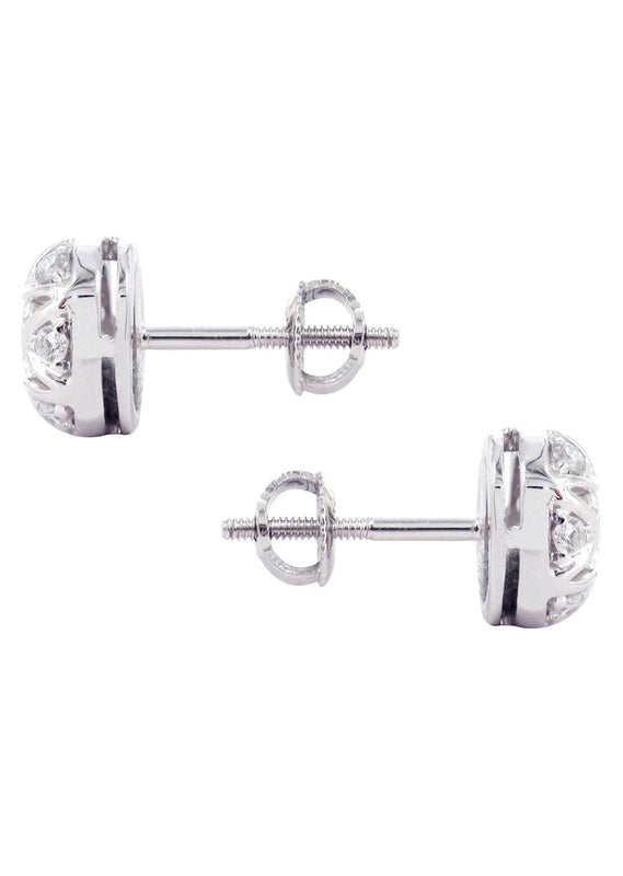 Diamond Stud Earrings For Men | 14K White Gold | 0.61 Carats