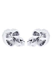 Heart Diamond Stud Earrings For Men | 14K White Gold | 0.7 Carats