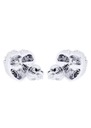 Heart Diamond Stud Earrings For Men | 14K White Gold | 1.18 Carats