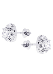 Heart Diamond Stud Earrings For Men | 14K White Gold | 1.18 Carats