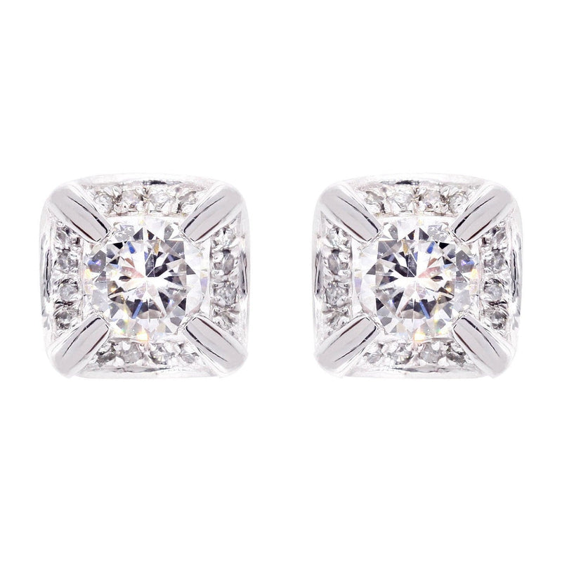 Diamond Stud Earrings For Men | 14K White Gold | 0.62 Carats