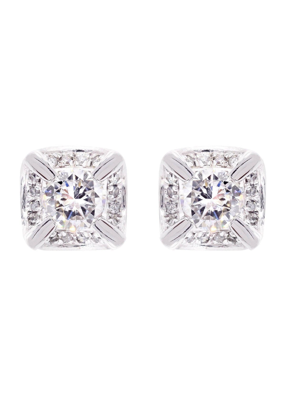 Diamond Stud Earrings For Men | 14K White Gold | 0.62 Carats