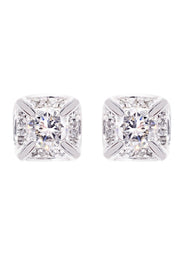 Diamond Stud Earrings For Men | 14K White Gold | 0.62 Carats