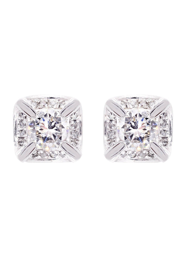 Diamond Stud Earrings For Men | 14K White Gold | 0.62 Carats