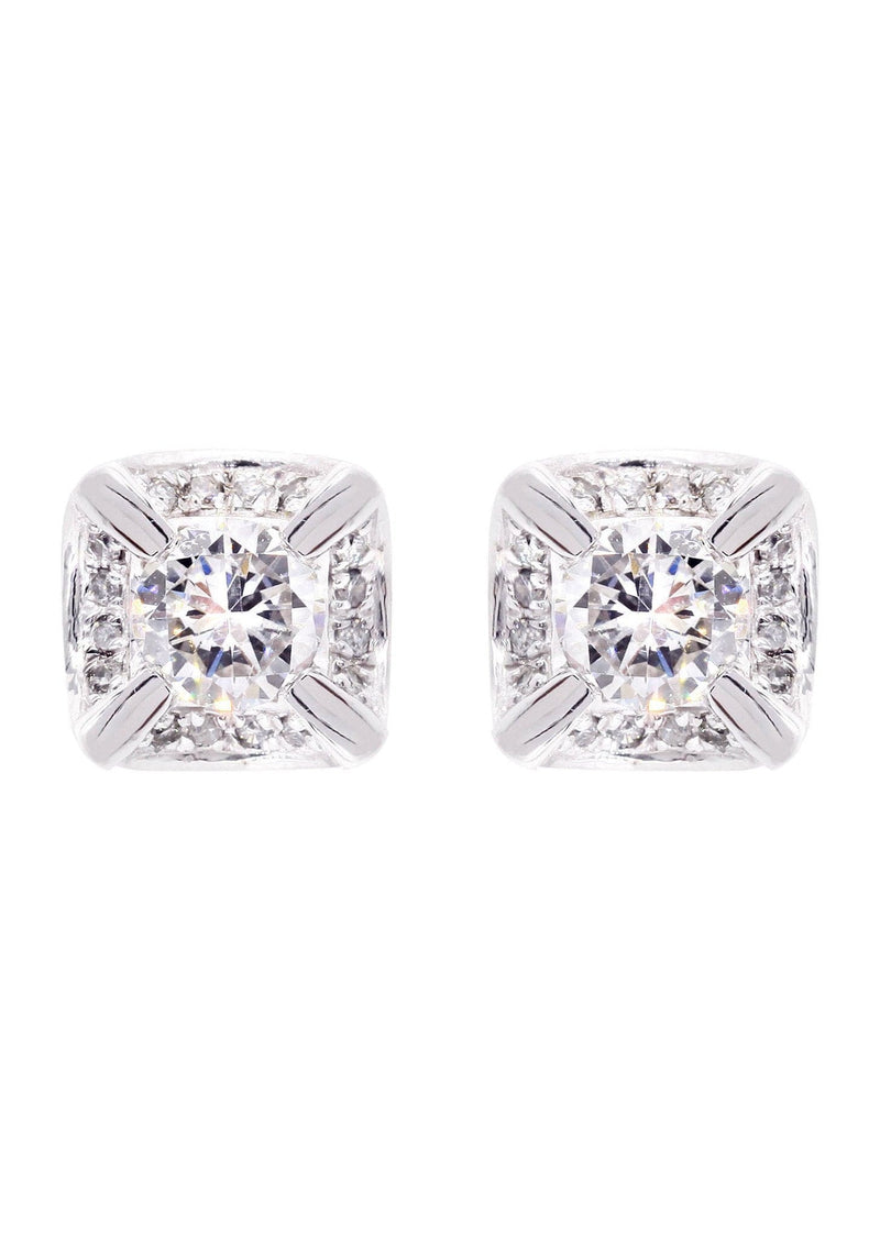 Diamond Stud Earrings For Men | 14K White Gold | 0.62 Carats