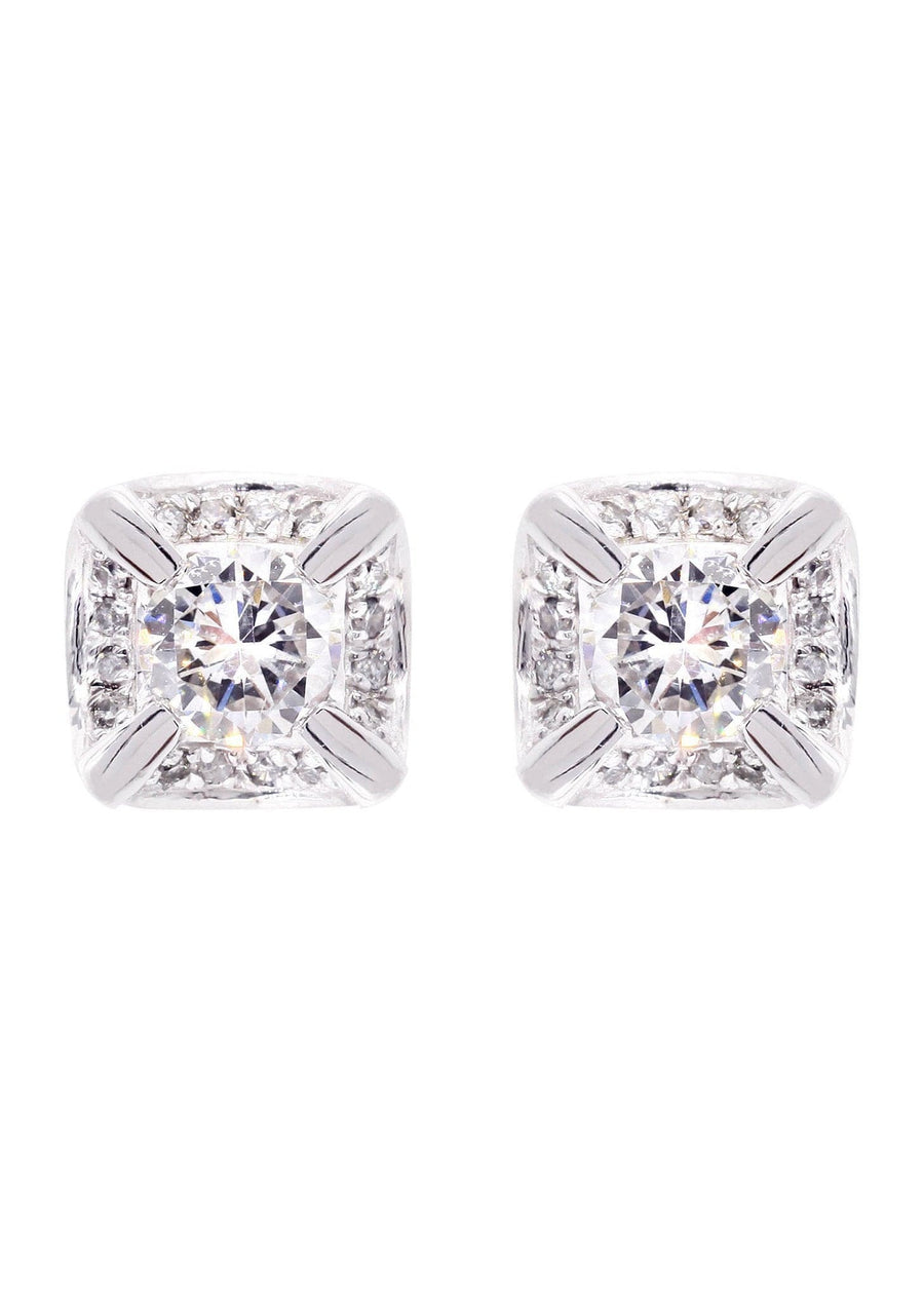 Diamond Stud Earrings For Men | 14K White Gold | 0.62 Carats